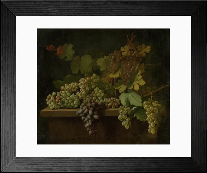 Framed Print : Still life with grapes, 1740-1750. Creator: Istvan Mihsaly Izbeghy Framed Print : Still life with grapes, 1740-1750. Creator: Istvan Mihsaly Izbeghy