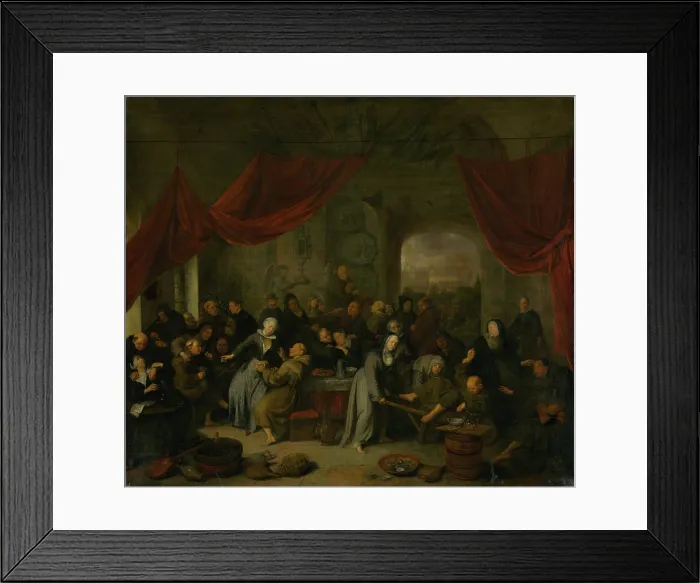 Framed Print : Entertainment of the monks, 1680-1700. Creator: Richard Brakenburgh Framed Print : Entertainment of the monks, 1680-1700. Creator: Richard Brakenburgh