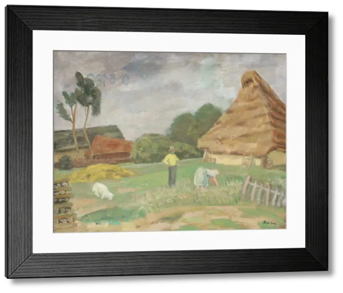 Framed Print : Village scene, 1930-1935. Creator: Robert Bereny Framed Print : Village scene, 1930-1935. Creator: Robert Bereny