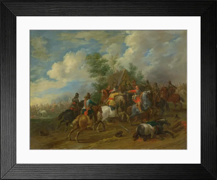 Framed Print : Cavalry skirmish, 1654. Creator: Pieter Meulener Framed Print : Cavalry skirmish, 1654. Creator: Pieter Meulener