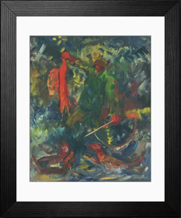 Framed Print : Hunter with Dog II, 1940-1944. Creator: Arnold Peter Weisz-Kubincan Framed Print : Hunter with Dog II, 1940-1944. Creator: Arnold Peter Weisz-Kubincan