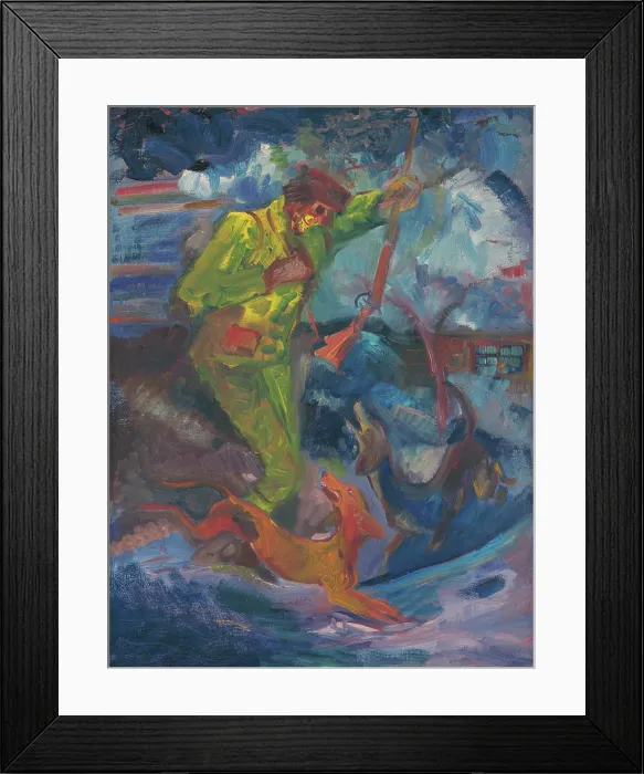 Framed Print : Hunter with Dogs, 1940-1944. Creator: Arnold Peter Weisz-Kubincan Framed Print : Hunter with Dogs, 1940-1944. Creator: Arnold Peter Weisz-Kubincan