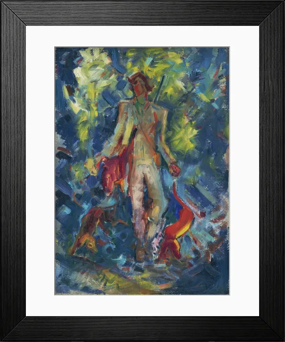 Framed Print : Standing Huntsman with Two Dogs, 1940-1944. Creator: Arnold Peter Weisz-Kubincan Framed Print : Standing Huntsman with Two Dogs, 1940-1944. Creator: Arnold Peter Weisz-Kubincan