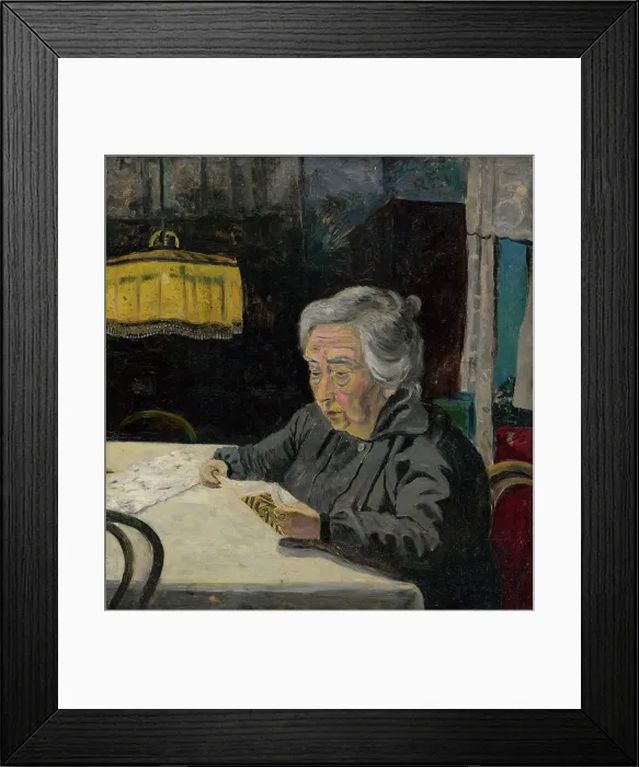 Framed Print : A Reading Old Lady, around 1925. Creator: Arnold Peter Weisz-Kubincan Framed Print : A Reading Old Lady, around 1925. Creator: Arnold Peter Weisz-Kubincan