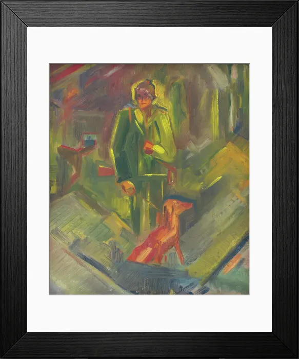 Framed Print : Standing Hunter with a Dog, 1930-1940. Creator: Arnold Peter Weisz-Kubincan Framed Print : Standing Hunter with a Dog, 1930-1940. Creator: Arnold Peter Weisz-Kubincan