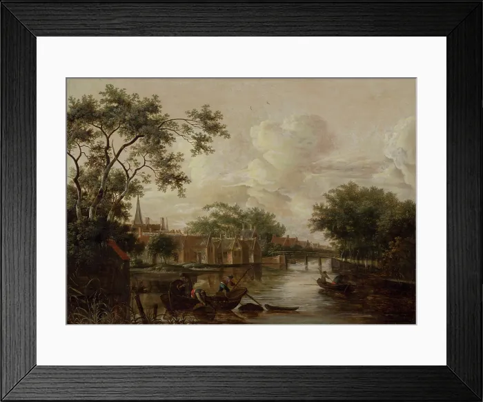 Framed Print : Town with River, 1680-1690. Creator: P. van Mase Framed Print : Town with River, 1680-1690. Creator: P. van Mase