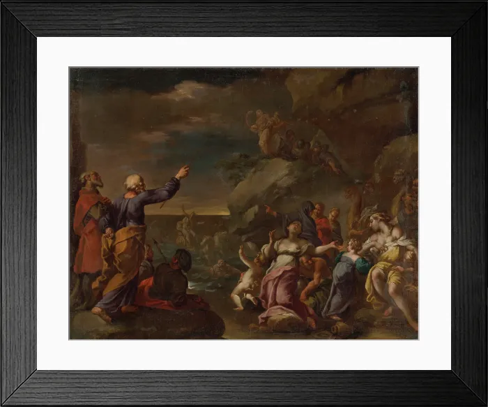 Framed Print : The Israelites cross the Red Sea, 1700-1750. Creator: Circle of Paul Troger Framed Print : The Israelites cross the Red Sea, 1700-1750. Creator: Circle of Paul Troger