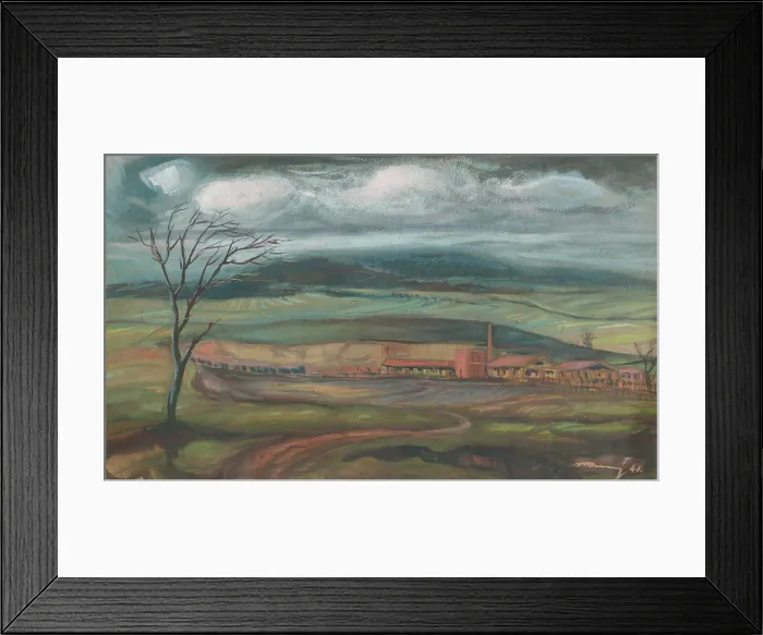 Framed Print : Brick factory near Kosice, 1948. Creator: Peter Konecny