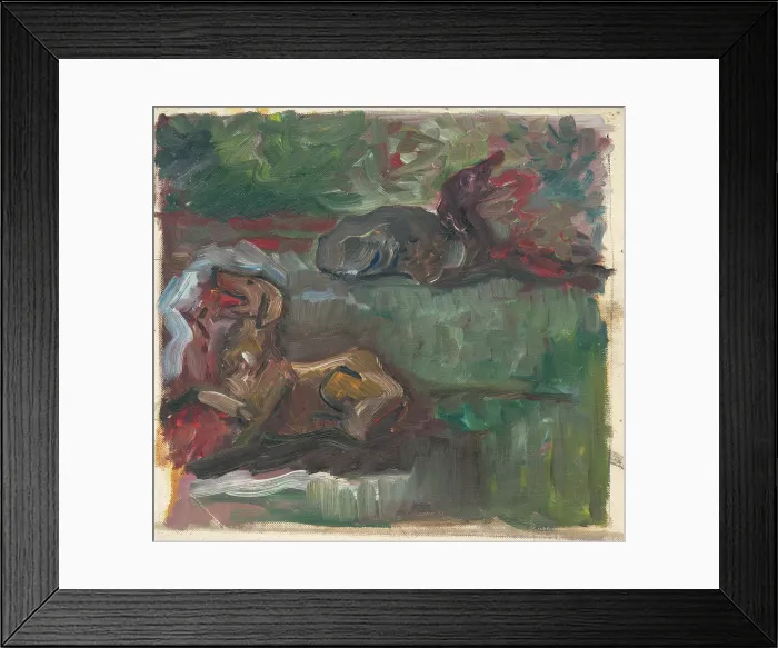Framed Print : Two Reclining Dogs, 1935-1940. Creator: Arnold Peter Weisz-Kubincan Framed Print : Two Reclining Dogs, 1935-1940. Creator: Arnold Peter Weisz-Kubincan