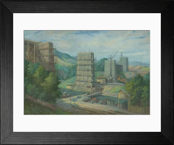 Framed Print : Viaduct construction near Ruzin, 1953. Creator: Peter Konecny Framed Print : Viaduct construction near Ruzin, 1953. Creator: Peter Konecny