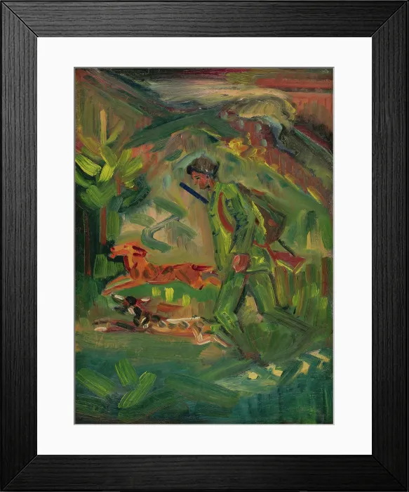 Framed Print : Walking Hunter with Dogs, 1940-1944. Creator: Arnold Peter Weisz-Kubincan Framed Print : Walking Hunter with Dogs, 1940-1944. Creator: Arnold Peter Weisz-Kubincan