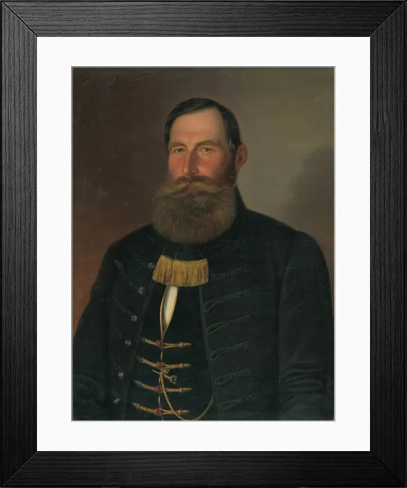 Framed Print : Portrait of a man with a beard and mustache, 1860-1865. Creator: Peter Michal Bohun Framed Print : Portrait of a man with a beard and mustache, 1860-1865. Creator: Peter Michal Bohun