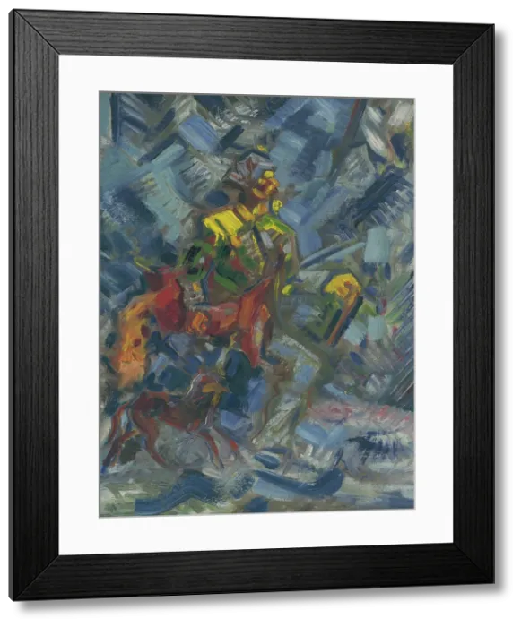 Framed Print : Hunter in a Blue Forest, 1940. Creator: Arnold Peter Weisz-Kubincan Framed Print : Hunter in a Blue Forest, 1940. Creator: Arnold Peter Weisz-Kubincan