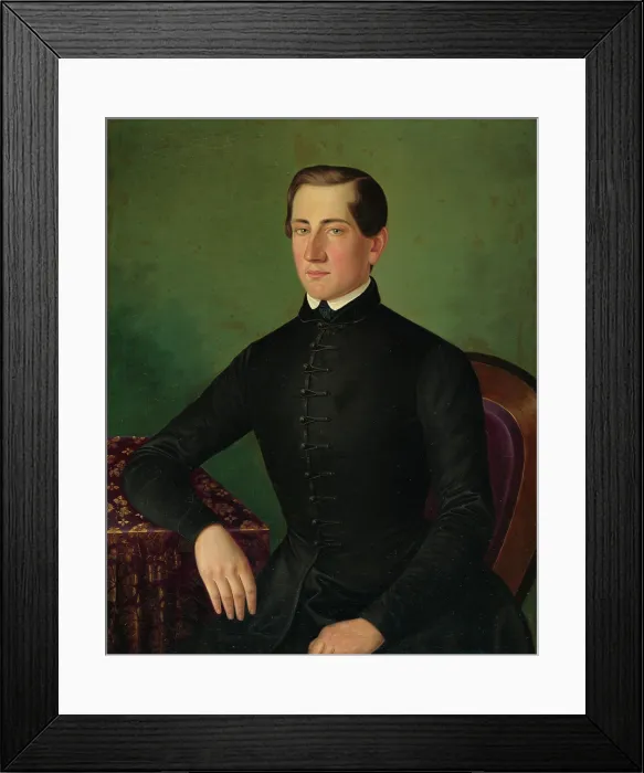 Framed Print : Portrait of a man, 1849. Creator: Peter Michal Bohun Framed Print : Portrait of a man, 1849. Creator: Peter Michal Bohun