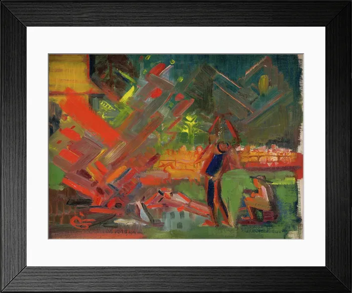 Framed Print : By the Campfire, 1940-1944. Creator: Arnold Peter Weisz-Kubincan Framed Print : By the Campfire, 1940-1944. Creator: Arnold Peter Weisz-Kubincan