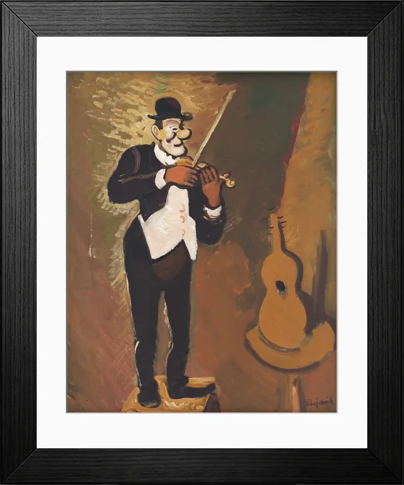 Framed Print : A Clown Playing the Violin, 1940. Creator: Cyprian Majernik Framed Print : A Clown Playing the Violin, 1940. Creator: Cyprian Majernik
