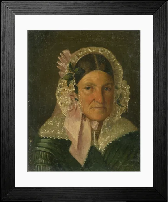 Framed Print : Portrait of an Older Woman in a Bonnet, 1844. Creator: Constantin David Rosenthal Framed Print : Portrait of an Older Woman in a Bonnet, 1844. Creator: Constantin David Rosenthal
