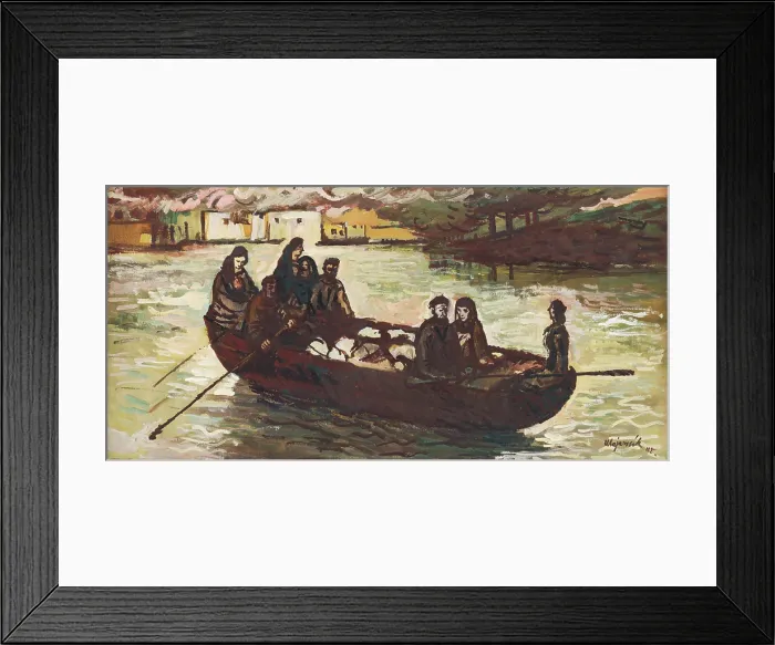 Framed Print : Escape from a Burning Village, 1945. Creator: Cyprian Majernik