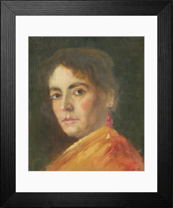 Framed Print : Head Study of a Woman with an Earring, 1890-1900. Creator: Aurel Ballo Framed Print : Head Study of a Woman with an Earring, 1890-1900. Creator: Aurel Ballo