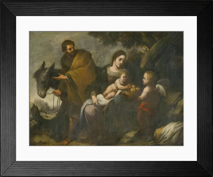 Framed Print : Flight into Egypt, 1650-1700. Creator: Bartolome Esteban Murillo Framed Print : Flight into Egypt, 1650-1700. Creator: Bartolome Esteban Murillo