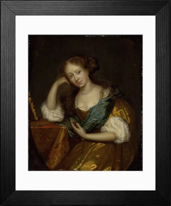 Framed Print : In Thought, 1670-1680. Creator: Circle of Caspar Netscher Framed Print : In Thought, 1670-1680. Creator: Circle of Caspar Netscher