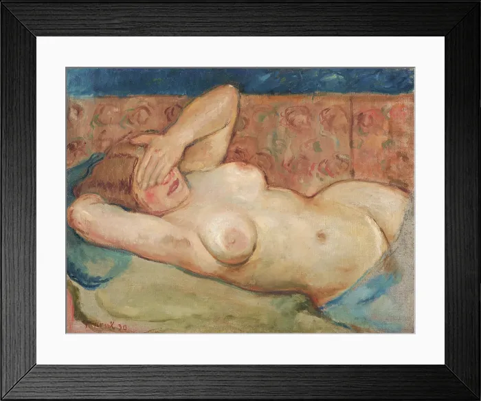 Framed Print : Reclining Nude (Shy), 1930. Creator: Cyprian Majernik Framed Print : Reclining Nude (Shy), 1930. Creator: Cyprian Majernik