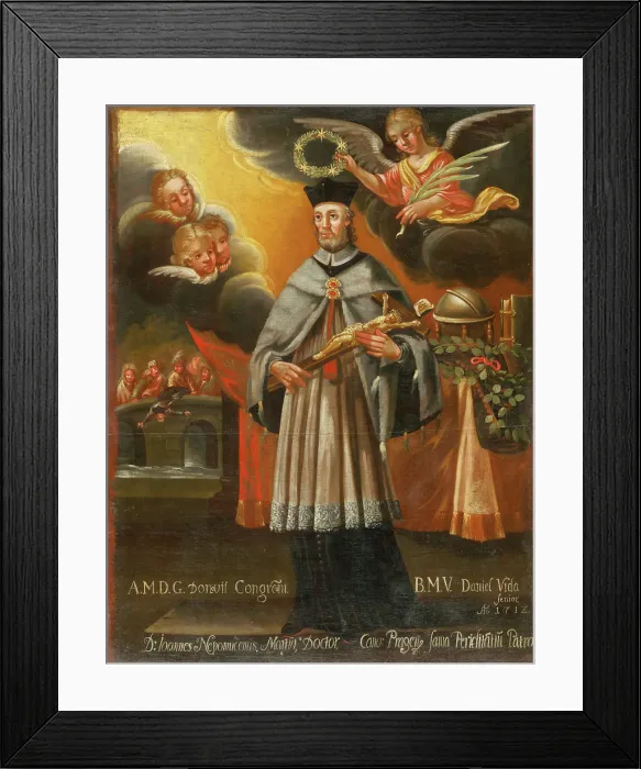 Framed Print : Saint John of Nepomuk, 1712. Creator: Unknown Framed Print : Saint John of Nepomuk, 1712. Creator: Unknown