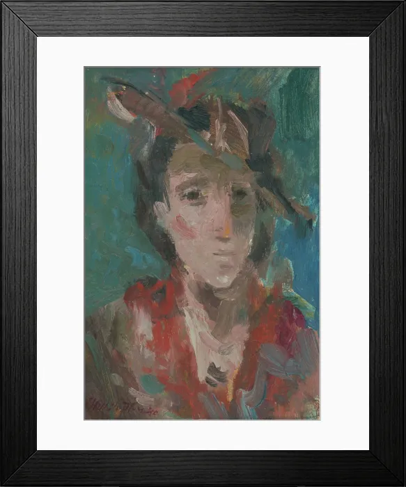 Framed Print : Head study of a woman in a hat, 1940. Creator: Bedrich Hoffstadter Framed Print : Head study of a woman in a hat, 1940. Creator: Bedrich Hoffstadter
