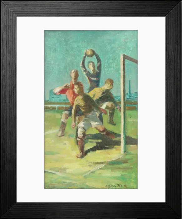 Framed Print : In front of the goal, 1942. Creator: Bedrich Hoffstadter Framed Print : In front of the goal, 1942. Creator: Bedrich Hoffstadter