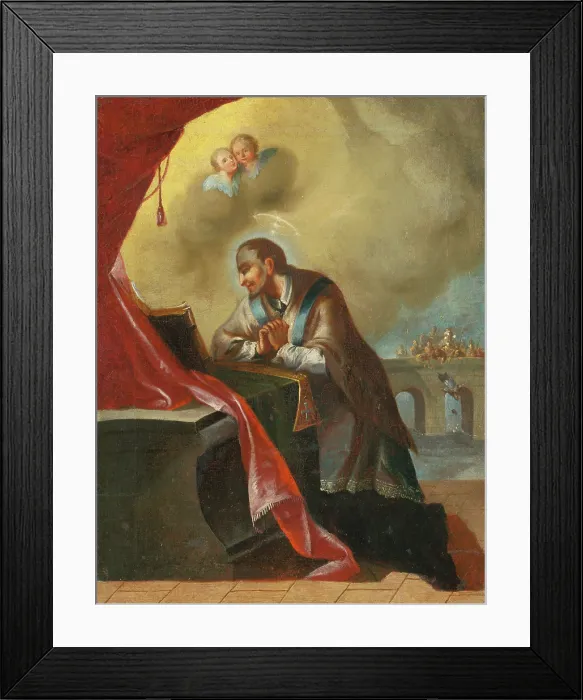 Framed Print : Kneeling St. John of Nepomuk, 18th century. Creator: Unknown Framed Print : Kneeling St. John of Nepomuk, 18th century. Creator: Unknown