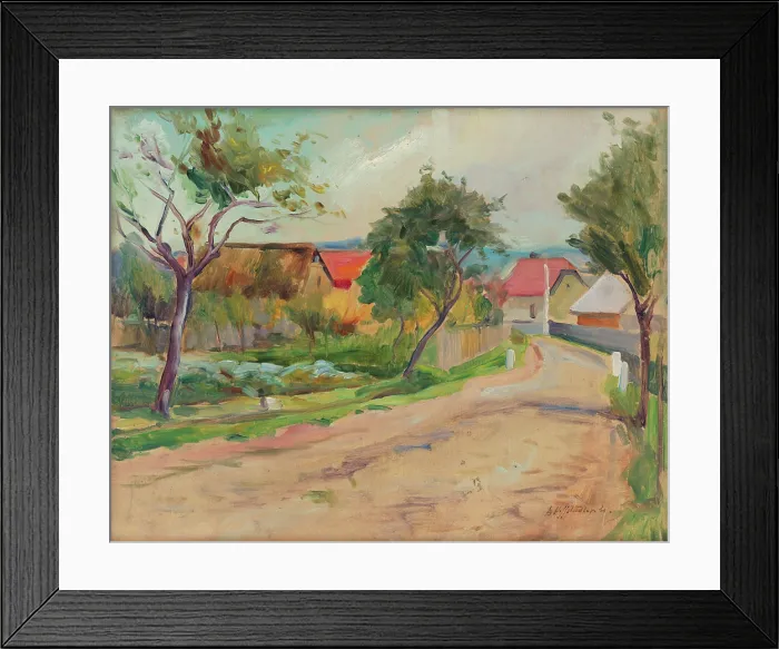 Framed Print : Village scene, 1940. Creator: Bedrich Hoffstadter Framed Print : Village scene, 1940. Creator: Bedrich Hoffstadter