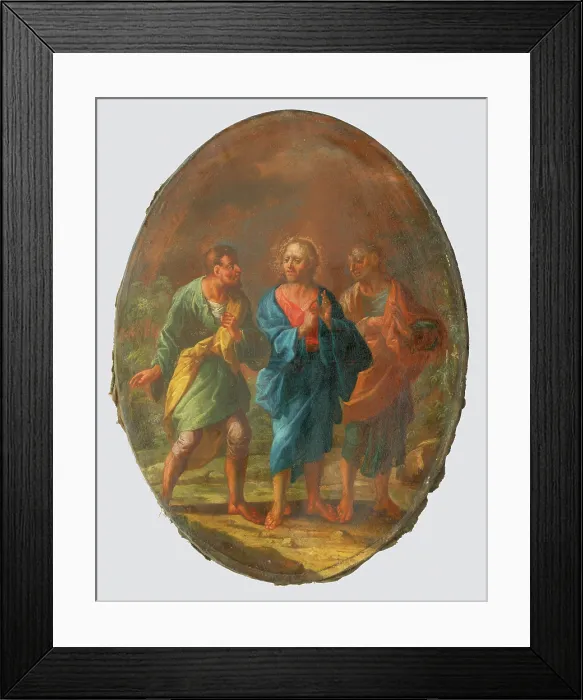Framed Print : Christ on the Road to Emmaus, 18th century. Creator: Unknown Framed Print : Christ on the Road to Emmaus, 18th century. Creator: Unknown