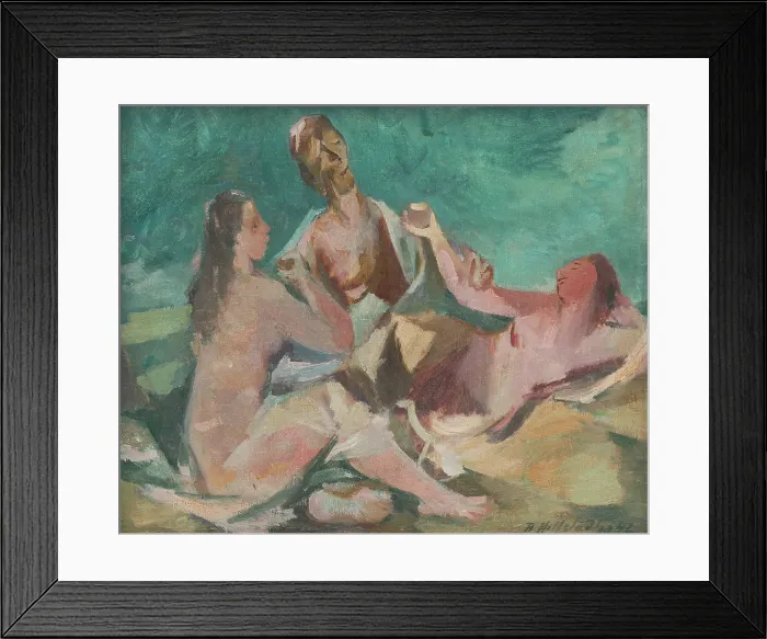 Framed Print : Lot and his daughters, 1942. Creator: Bedrich Hoffstadter Framed Print : Lot and his daughters, 1942. Creator: Bedrich Hoffstadter