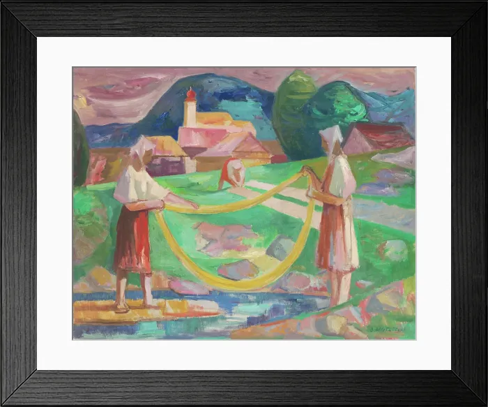 Framed Print : Soaking flax III, 1948-1949. Creator: Bedrich Hoffstadter Framed Print : Soaking flax III, 1948-1949. Creator: Bedrich Hoffstadter