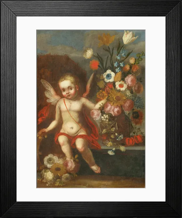 Framed Print : Still Life with Amor II, 1745-1755. Creator: Unknown Framed Print : Still Life with Amor II, 1745-1755. Creator: Unknown