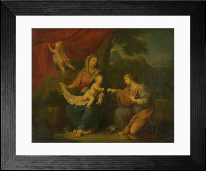 Framed Print : Seated Madonna with St. Catherine, 1670-1690. Creator: Unknown Framed Print : Seated Madonna with St. Catherine, 1670-1690. Creator: Unknown