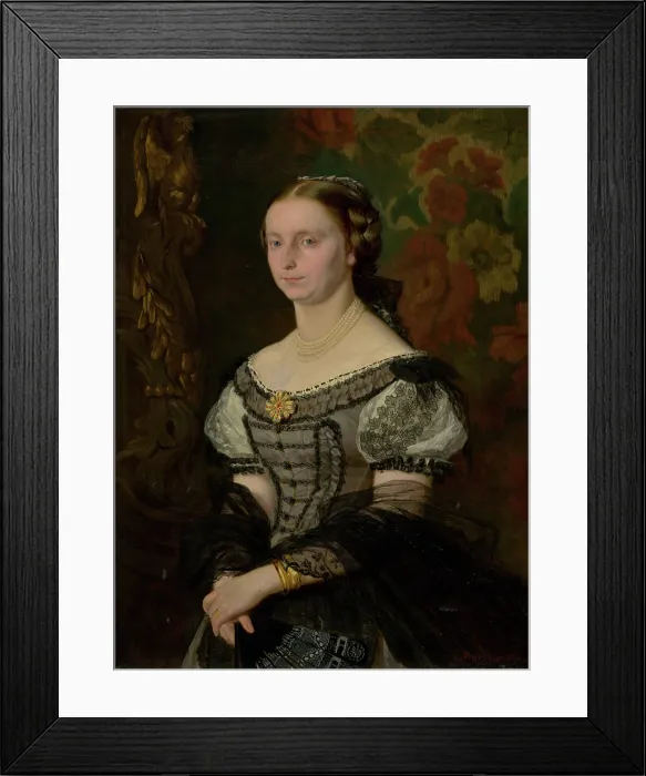 Framed Print : Portrait of Terezia Ujhazy (nee Prissnitzova), 1868. Creator: Gyula Benczur Framed Print : Portrait of Terezia Ujhazy (nee Prissnitzova), 1868. Creator: Gyula Benczur
