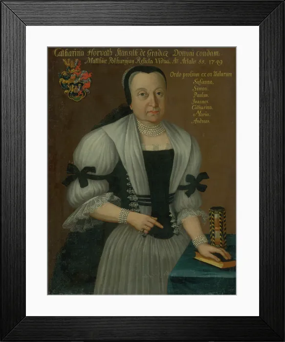 Framed Print : Portrait of Katarina Horvath-Stancic, aged fifty-five, 1749. Creator: Jan Gottlieb Kramer Framed Print : Portrait of Katarina Horvath-Stancic, aged fifty-five, 1749. Creator: Jan Gottlieb Kramer