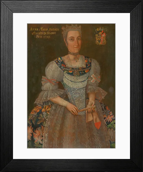 Framed Print : Portrait of Anna Maria Horvath-Stancic de Gradez, 1749. Creator: Jan Gottlieb Kramer