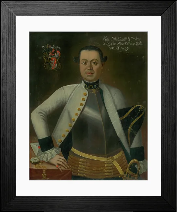 Framed Print : Portrait of Captain Marcus Horvath-Stancic, (Marek Horvath-Stansith), aged twenty-nine, c1763. Creator: Jan Gottlieb Kramer Framed Print : Portrait of Captain Marcus Horvath-Stancic, (Marek Horvath-Stansith), aged twenty-nine, c1763. Creator: Jan Gottlieb Kramer