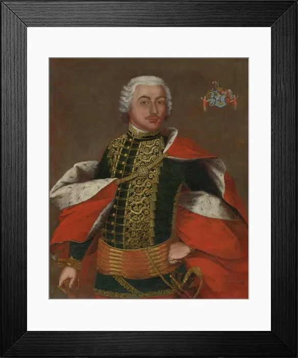 Framed Print : Portrait of a zeman in ceremonial costume, c1740. Creator: Jan Gottlieb Kramer Framed Print : Portrait of a zeman in ceremonial costume, c1740. Creator: Jan Gottlieb Kramer