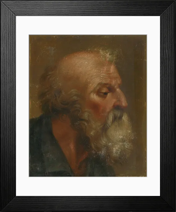Framed Print : Head Study of an Apostle, 1835. Creator: H Mednyanszky Framed Print : Head Study of an Apostle, 1835. Creator: H Mednyanszky