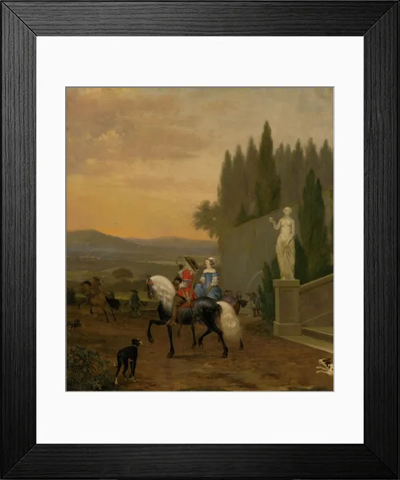Framed Print : Departure to the Hunt, 1674. Creator: Hendrick ten Oever Framed Print : Departure to the Hunt, 1674. Creator: Hendrick ten Oever