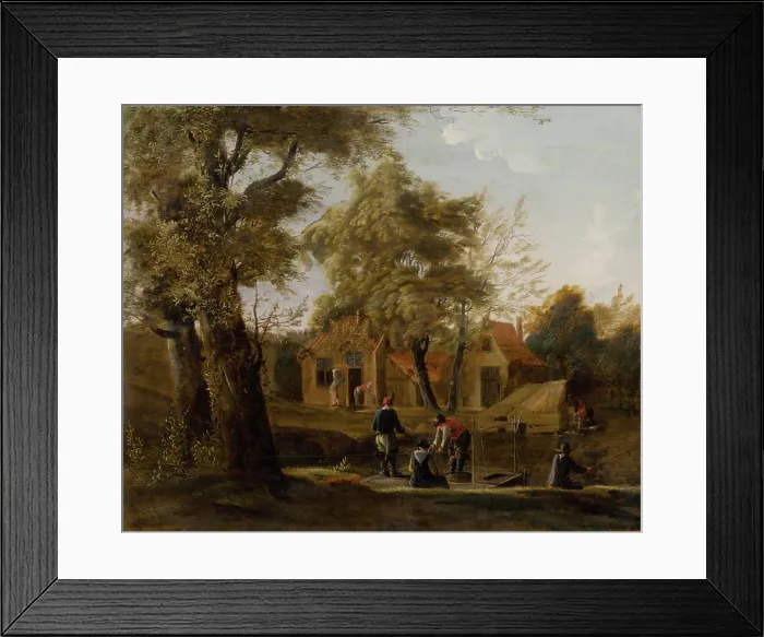 Framed Print : Fishermen on the River, 1650-1700. Creator: Unknown Framed Print : Fishermen on the River, 1650-1700. Creator: Unknown