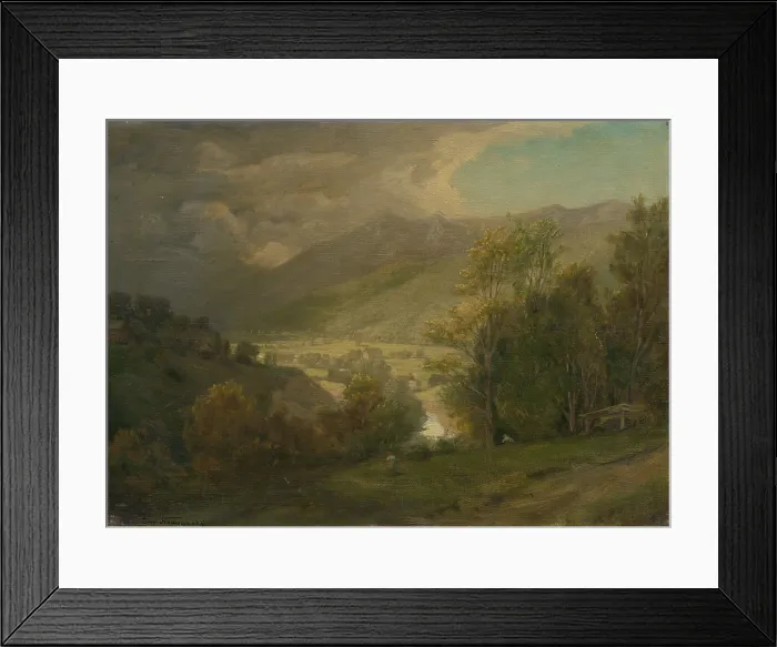 Framed Print : Mountain valley, 1860-1900. Creator: Jan Nowopacky Framed Print : Mountain valley, 1860-1900. Creator: Jan Nowopacky