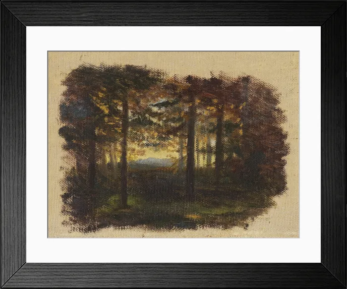 Framed Print : In the woods before sunset, 1860-1900. Creator: Jan Nowopacky Framed Print : In the woods before sunset, 1860-1900. Creator: Jan Nowopacky