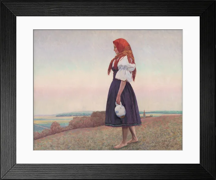 Framed Print : Girl with a jug, c1920-1929. Creator: Ivan Zabota Framed Print : Girl with a jug, c1920-1929. Creator: Ivan Zabota