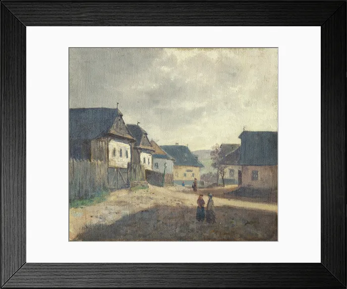 Framed Print : Village square, 1850-1900. Creator: Jan Nowopacky Framed Print : Village square, 1850-1900. Creator: Jan Nowopacky