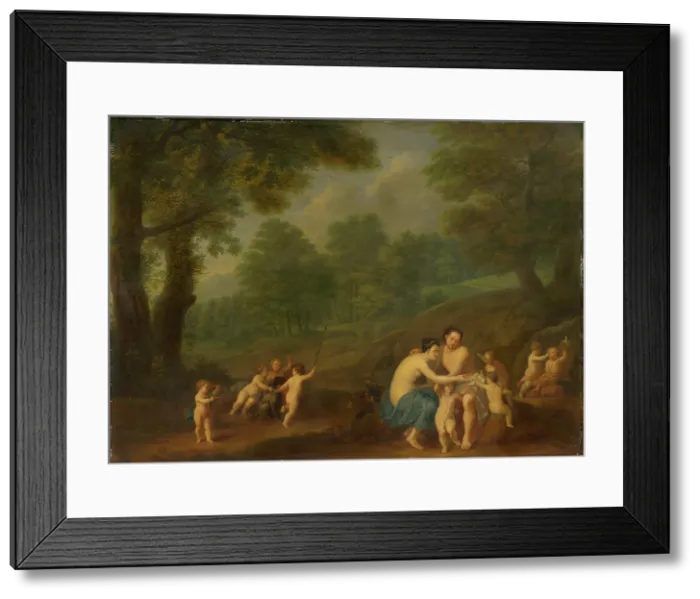 Framed Print : Venus and Adonis (love scene), 1731. Creator: Johann Friedrich Gerhard Framed Print : Venus and Adonis (love scene), 1731. Creator: Johann Friedrich Gerhard