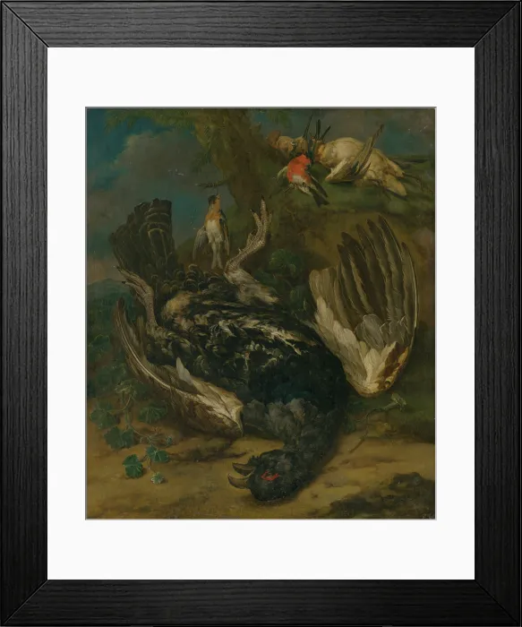 Framed Print : Still life with a capercaillie, 1720-1730. Creator: Johann Georg de Hamilton Framed Print : Still life with a capercaillie, 1720-1730. Creator: Johann Georg de Hamilton